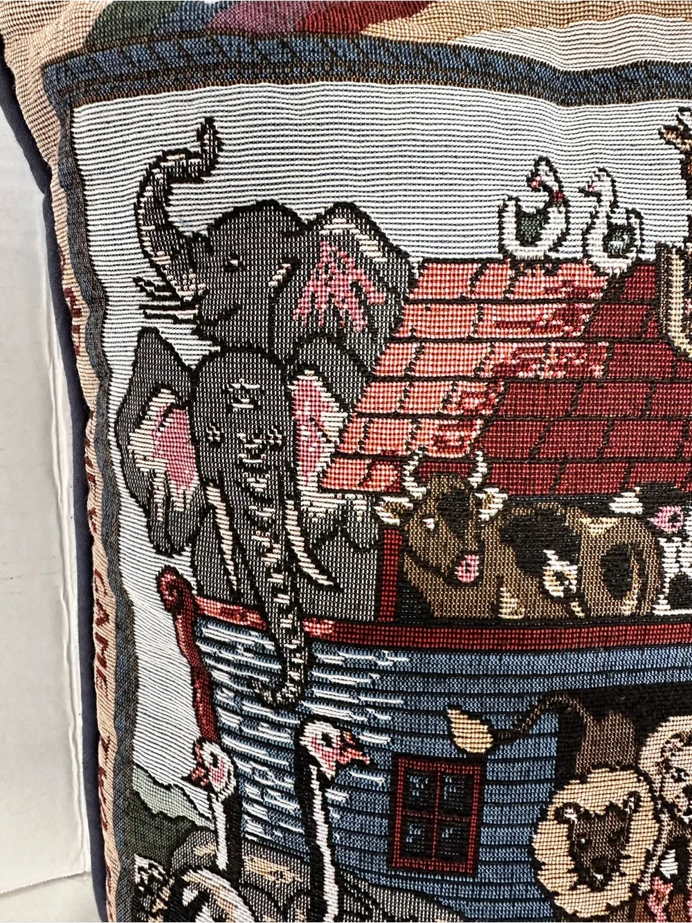 Tapestry Noah's Ark Accent Pillow - Multi